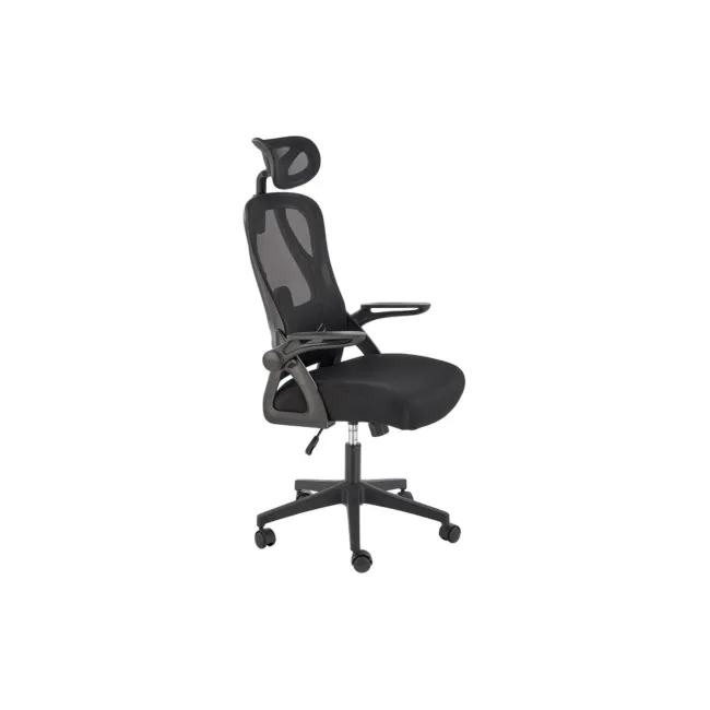 Scaun birou egonomic hm negro, mesh, mecanism balans, suport lombar, tetiera ajustabila,100 kg, negru drm10406
