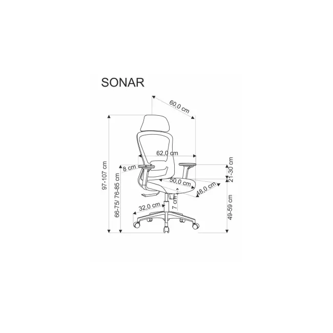 Scaun birou egonomic hm sonar, mesh, mecanism multiblock, suport lombar, cotiere reglabile,120 kg, negru drm10409