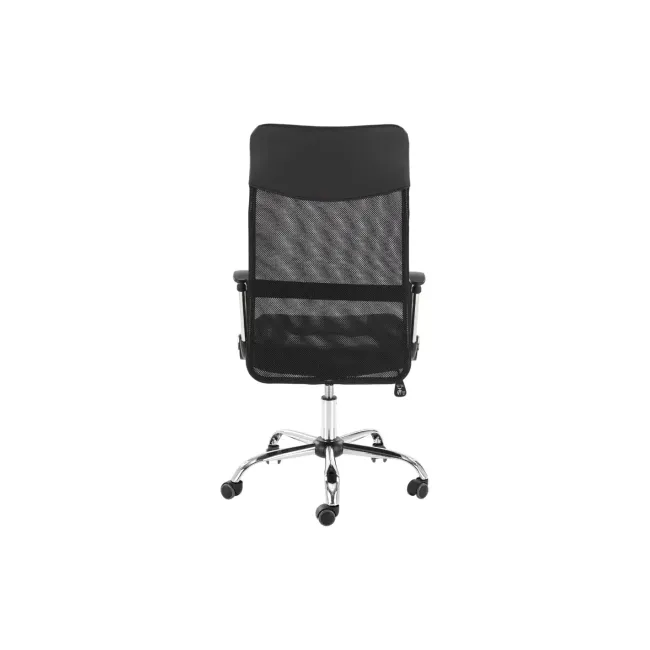 Scaun de birou ergonomic HM Nuble, Mesh, Cadru Metalic, Sezut piele ecologica, Inaltime ajustabila, Mecanism balansare,100 Kg, Negru DRM10408