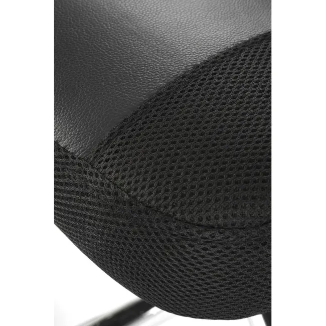 Scaun de birou ergonomic hm nuble, mesh, cadru metalic, sezut piele ecologica, inaltime ajustabila, mecanism balansare,100 kg, negru drm10408