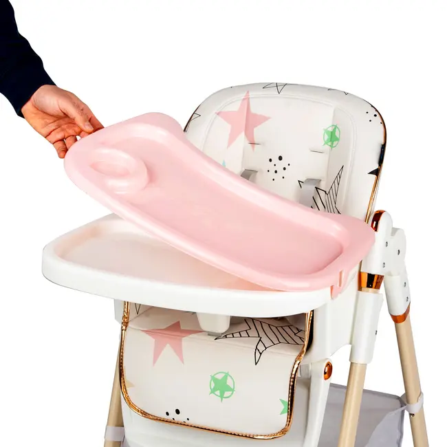 Scaun de masa Juju Eat&Fun, Pink Stars JUJJU1053-Pink-Stars