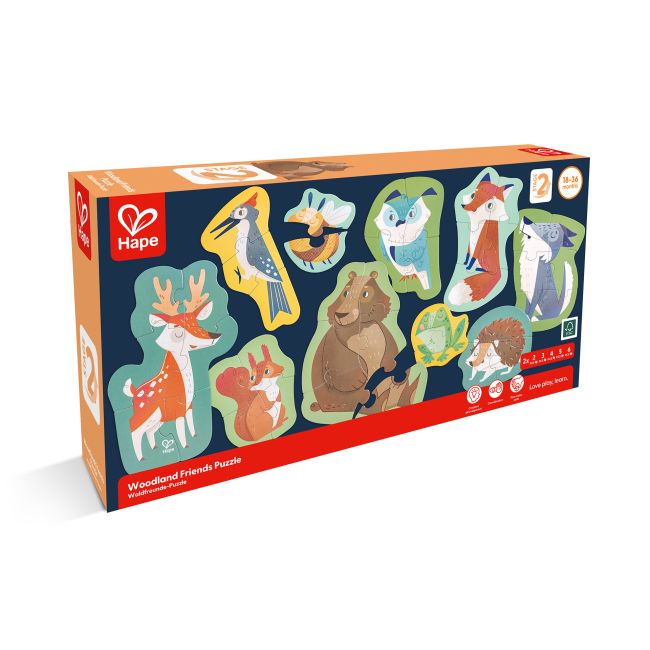 Set 10 puzzle-uri pentru copii cu prietenii padurii (18-36 luni)