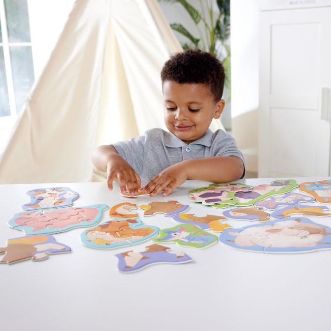 Set 10 puzzle-uri prietenii de la ferma (18-36 luni) pentru copii