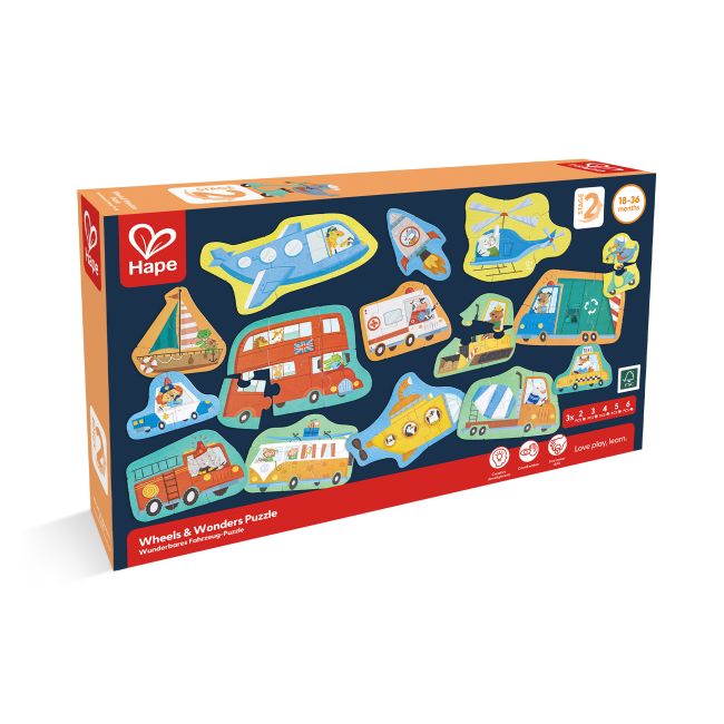 Set 15 puzzle-uri cu vehicule (18-36 luni) pentru copii