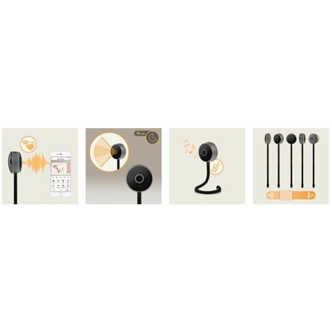 Video monitor, Lionelo, Babyline Smart, Cu aplicatie Smart Life, Cablu USB, Conexiune Wifi, Comunicare bidirectionala, Senzor de temperatura, Negru BYNLOC-BABYLINE_SMART_BLACK