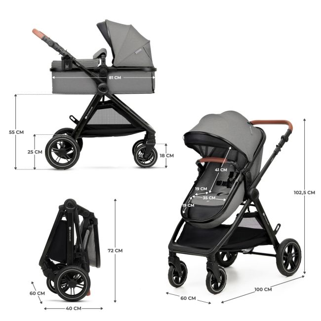 CARUCIOR KINDERKRAFT ESME, 3 IN 1, MOONLIGHT GREY VIVKSESME00GRY3000