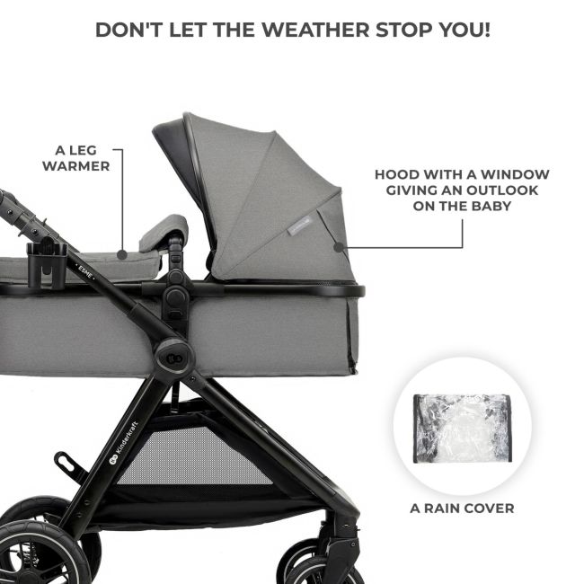 CARUCIOR KINDERKRAFT ESME, 3 IN 1, MOONLIGHT GREY VIVKSESME00GRY3000