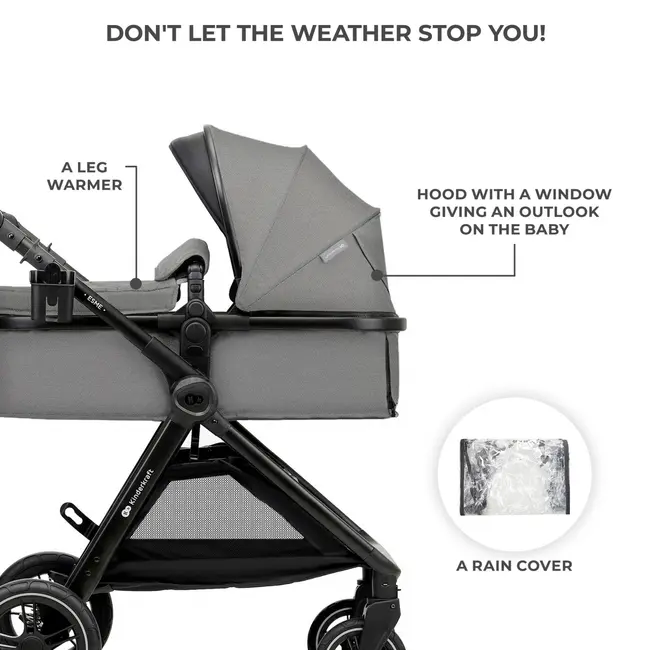 CARUCIOR KINDERKRAFT ESME, 3 IN 1, MOONLIGHT GREY VIVKSESME00GRY3000