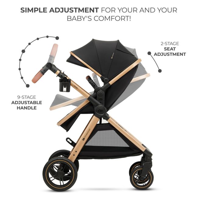 CARUCIOR KINDERKRAFT ESME, 3 IN 1, PURE BLACK VIVKSESME00BLK3000