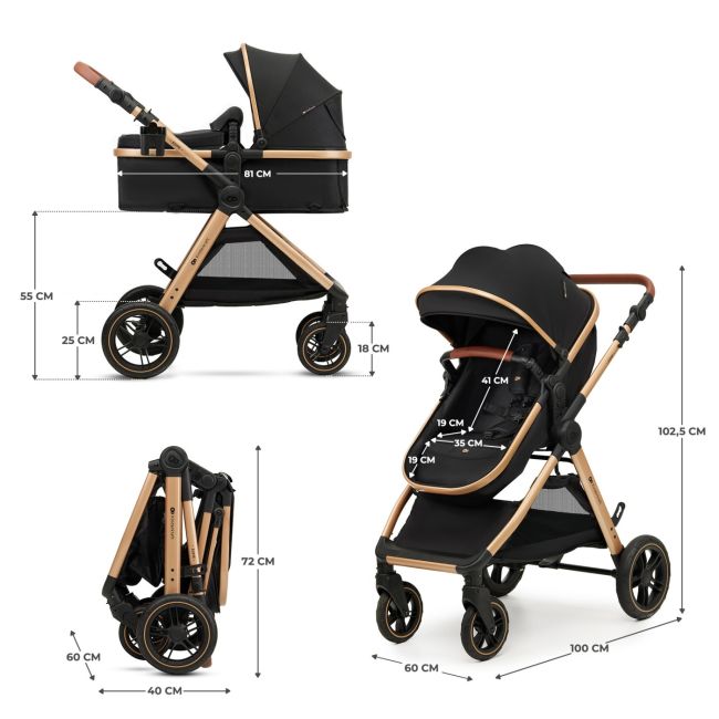CARUCIOR KINDERKRAFT ESME, 3 IN 1, PURE BLACK VIVKSESME00BLK3000