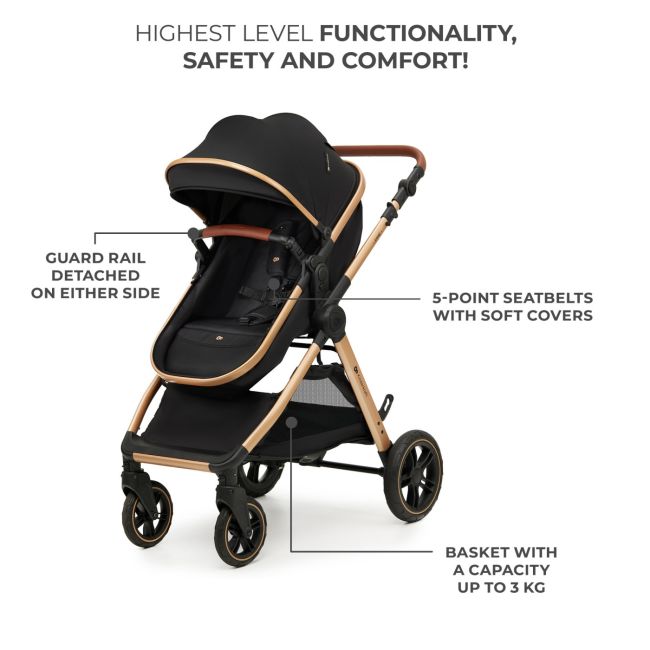 CARUCIOR KINDERKRAFT ESME, 3 IN 1, PURE BLACK VIVKSESME00BLK3000
