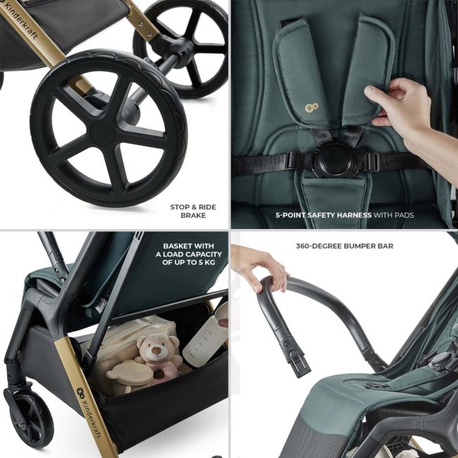 CARUCIOR SPORT KINDERKRAFT LOOM, 0-22 KG, JADE GREEN VIVKSLOOM00GRE0000