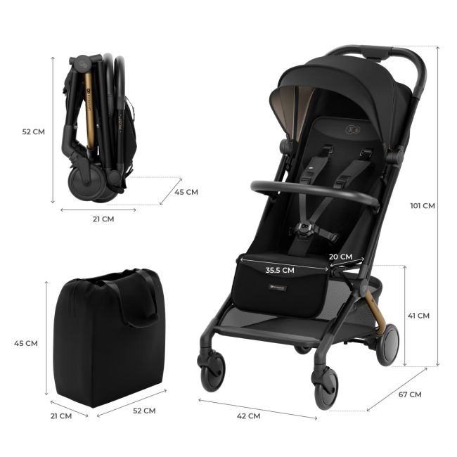 CARUCIOR SPORT KINDERKRAFT PILOT 2, 0-22 KG, MIDNIGHT BLACK VIVKSPILO02BLK0000