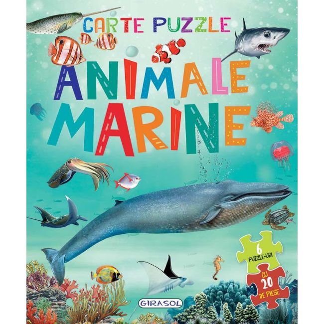 Carte cu 6 puzzle-uri - animale marine