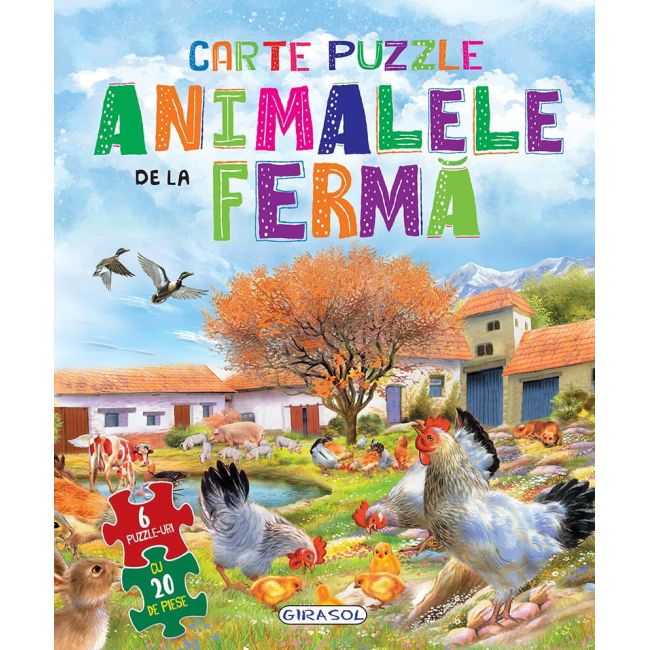 Carte cu 6 puzzle-uri - animalele de la ferma