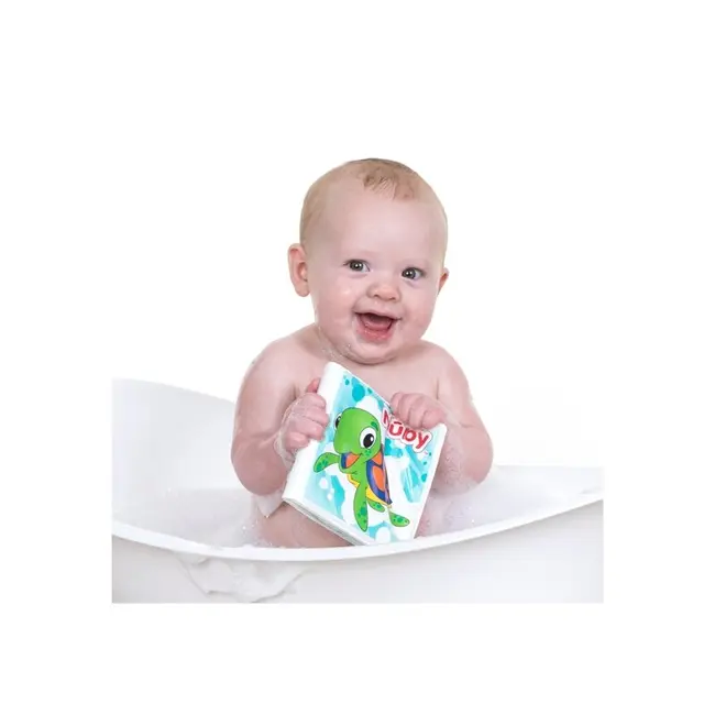 Carticica de colorat, Nuby, Pentru baita, Cu animale, 13x13x3 cm, 4 luni+, Multicolor BYNID4755