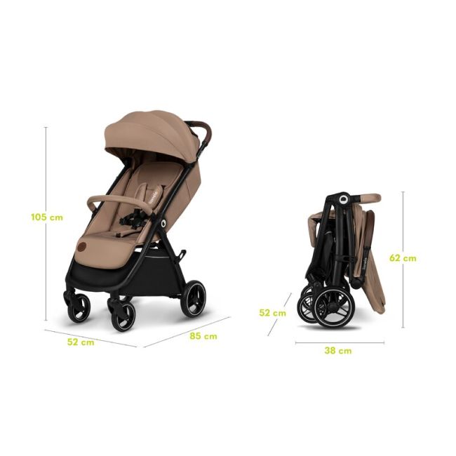 Carucior sport, Lionelo, Ingrid, Capotina impermeabila cu filtru UPF50+, Pana la 22 Kg, Spatar reglabil in 3 pozitii, Include suport pahar si plasa de tantari, Sistem pentru pliere automata, 6 luni+, Bej BYNLO-INGRID_BEIGE_SAND