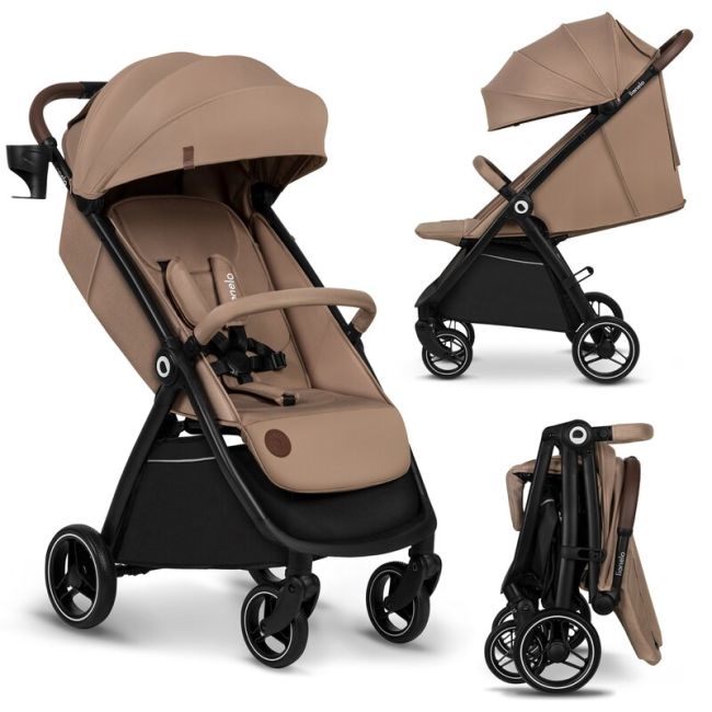 Carucior sport, Lionelo, Ingrid, Capotina impermeabila cu filtru UPF50+, Pana la 22 Kg, Spatar reglabil in 3 pozitii, Include suport pahar si plasa de tantari, Sistem pentru pliere automata, 6 luni+, Bej BYNLO-INGRID_BEIGE_SAND