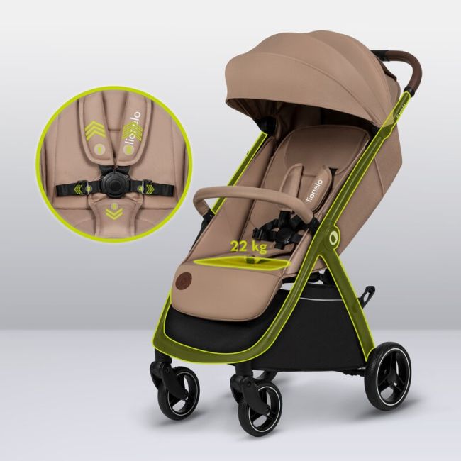 Carucior sport, Lionelo, Ingrid, Capotina impermeabila cu filtru UPF50+, Pana la 22 Kg, Spatar reglabil in 3 pozitii, Include suport pahar si plasa de tantari, Sistem pentru pliere automata, 6 luni+, Bej BYNLO-INGRID_BEIGE_SAND