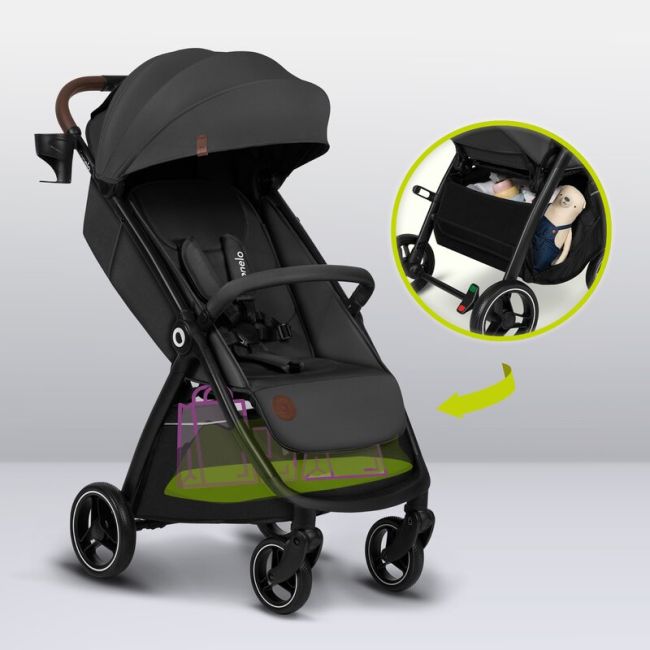 Carucior sport, Lionelo, Ingrid, Capotina impermeabila cu filtru UPF50+, Pana la 22 Kg, Spatar reglabil in 3 pozitii, Include suport pahar si plasa de tantari, Sistem pentru pliere automata, 6 luni+, Gri BYNLO-INGRID_GREY_STONE