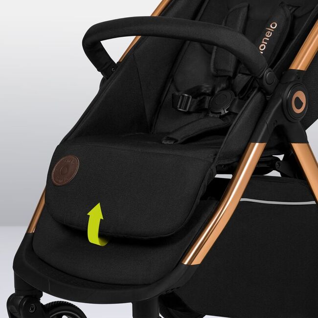 Carucior sport, Lionelo, Ingrid, Capotina impermeabila cu filtru UPF50+, Pana la 22 Kg, Spatar reglabil in 3 pozitii, Include suport pahar si plasa de tantari, Sistem pentru pliere automata, 6 luni+, Negru BYNLO-INGRID_BLACK_ONYX