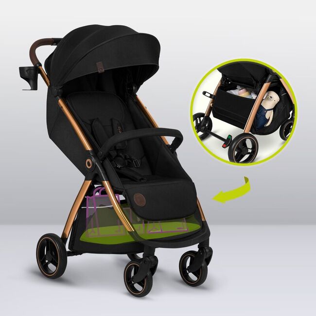 Carucior sport, Lionelo, Ingrid, Capotina impermeabila cu filtru UPF50+, Pana la 22 Kg, Spatar reglabil in 3 pozitii, Include suport pahar si plasa de tantari, Sistem pentru pliere automata, 6 luni+, Negru BYNLO-INGRID_BLACK_ONYX