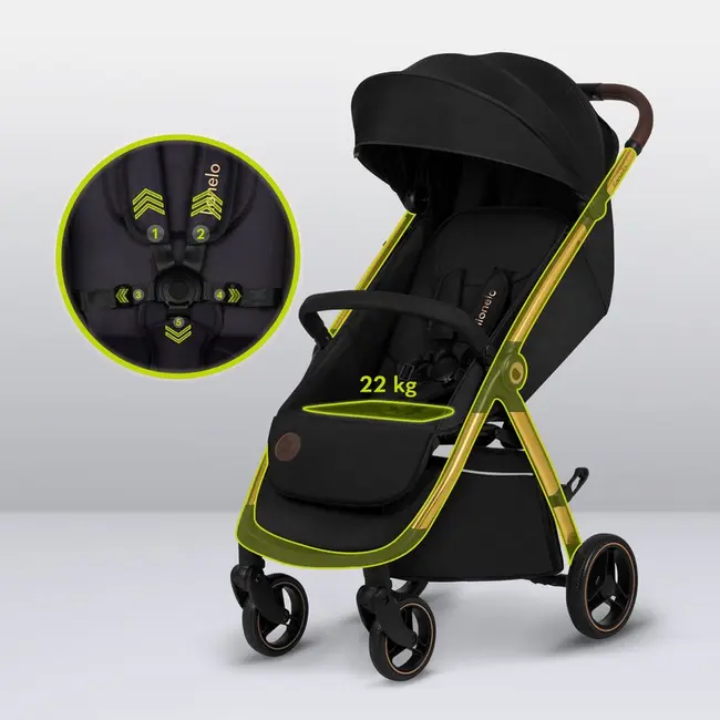 Carucior sport, Lionelo, Ingrid, Capotina impermeabila cu filtru UPF50+, Pana la 22 Kg, Spatar reglabil in 3 pozitii, Include suport pahar si plasa de tantari, Sistem pentru pliere automata, 6 luni+, Negru BYNLO-INGRID_BLACK_ONYX