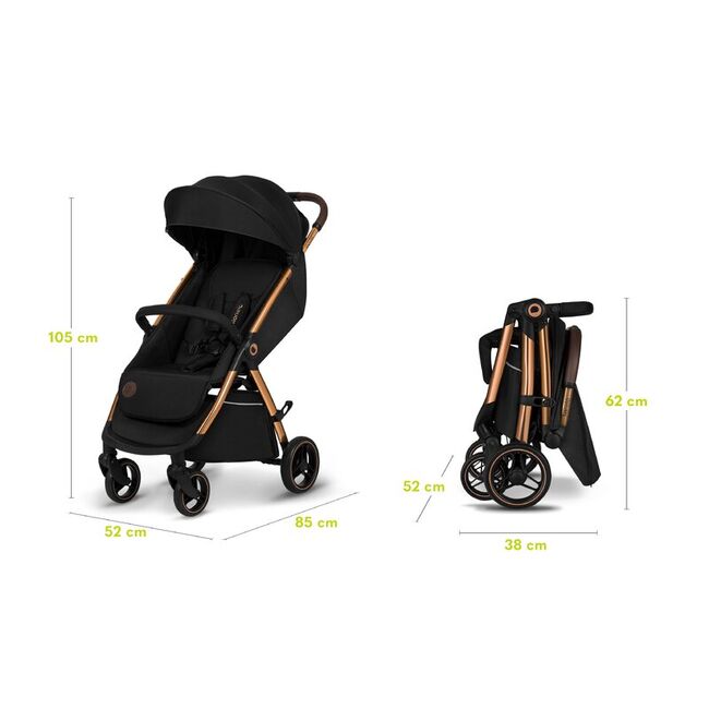 Carucior sport, Lionelo, Ingrid, Capotina impermeabila cu filtru UPF50+, Pana la 22 Kg, Spatar reglabil in 3 pozitii, Include suport pahar si plasa de tantari, Sistem pentru pliere automata, 6 luni+, Negru BYNLO-INGRID_BLACK_ONYX