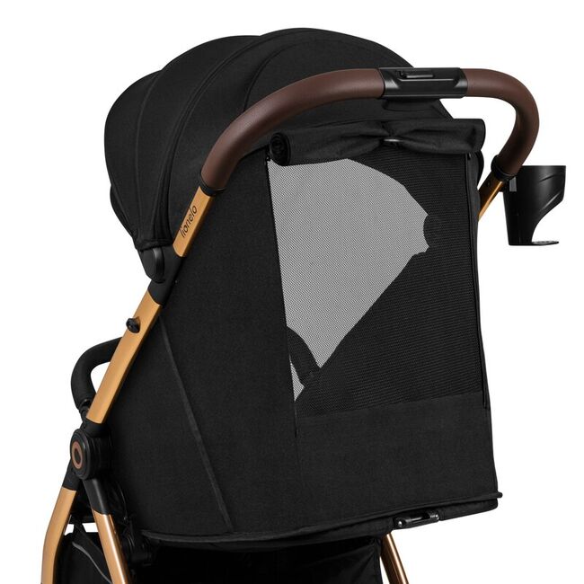 Carucior sport, Lionelo, Ingrid, Capotina impermeabila cu filtru UPF50+, Pana la 22 Kg, Spatar reglabil in 3 pozitii, Include suport pahar si plasa de tantari, Sistem pentru pliere automata, 6 luni+, Negru BYNLO-INGRID_BLACK_ONYX