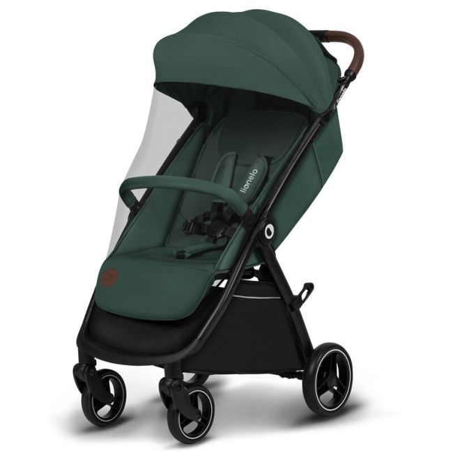 Carucior sport, Lionelo, Ingrid, Capotina impermeabila cu filtru UPF50+, Pana la 22 Kg, Spatar reglabil in 3 pozitii, Include suport pahar si plasa de tantari, Sistem pentru pliere automata, 6 luni+, Verde BYNLO-INGRID_GREEN_EMERALD