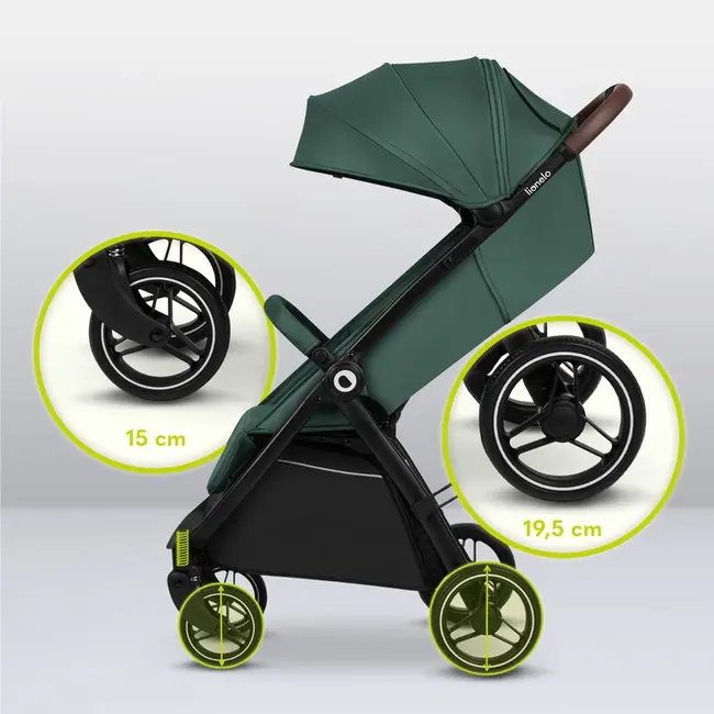 Carucior sport, Lionelo, Ingrid, Capotina impermeabila cu filtru UPF50+, Pana la 22 Kg, Spatar reglabil in 3 pozitii, Include suport pahar si plasa de tantari, Sistem pentru pliere automata, 6 luni+, Verde BYNLO-INGRID_GREEN_EMERALD