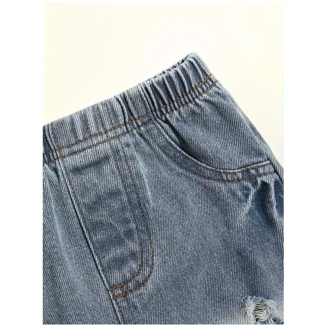 Costumas cu bluzita alba si blugi pentru baietei mbtu77-de