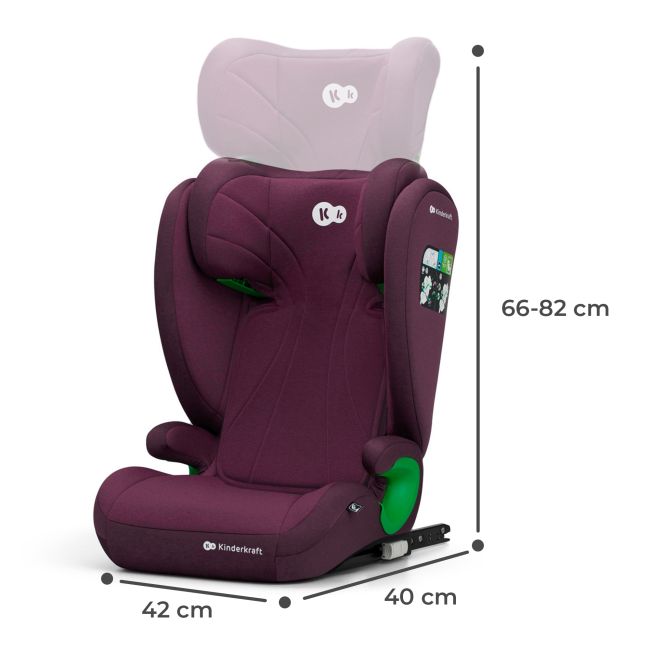 SCAUN AUTO KINDERKRAFT JUNIOR FIX2, I-SIZE 100-150 CM, CHERRY RED VIVKCJUFI20RED0000