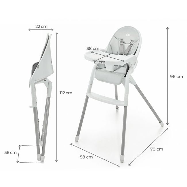SCAUN DE MASA KINDERKRAFT DINNLY, GREY VIVKHDINN00LGR0000
