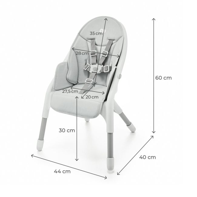 SCAUN DE MASA KINDERKRAFT DINNLY, GREY VIVKHDINN00LGR0000