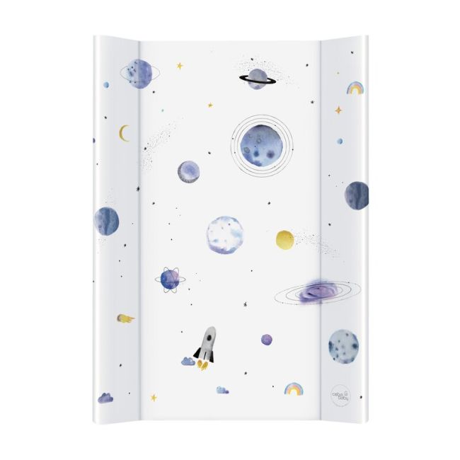 Saltea de infasat, Ceba Baby, Confort, 50x70 cm, Atasabila la patut, Fara BPA, 0 luni+, Watercolor World Universe BYNW-212-123-651