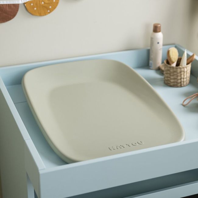 Saltea de infasat, Nattou, Softy, Moale, Utilizabil si fara husa, Design ergonomic, Spuma PU, 70x50x10 cm, Fara BPA, 0 luni+, Green BYN145053