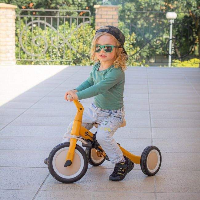 Tricicleta, Petite&Mars, Turbo, 5 in 1, Multifunctionala, Vehicul de impins, Bicicleta cu/fara pedale, Cu maner de ghidaj, Detasabil, Roti din cauciuc, Pana la 25 kg, 1.5-5 ani, Dusty Rose BYN613821