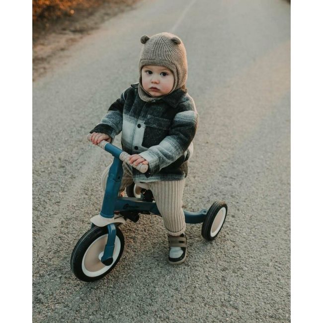 Tricicleta, Petite&Mars, Turbo, 5 in 1, Multifunctionala, Vehicul de impins, Bicicleta cu/fara pedale, Cu maner de ghidaj, Detasabil, Roti din cauciuc, Pana la 25 kg, 1.5-5 ani, Ocean Blue BYN613830