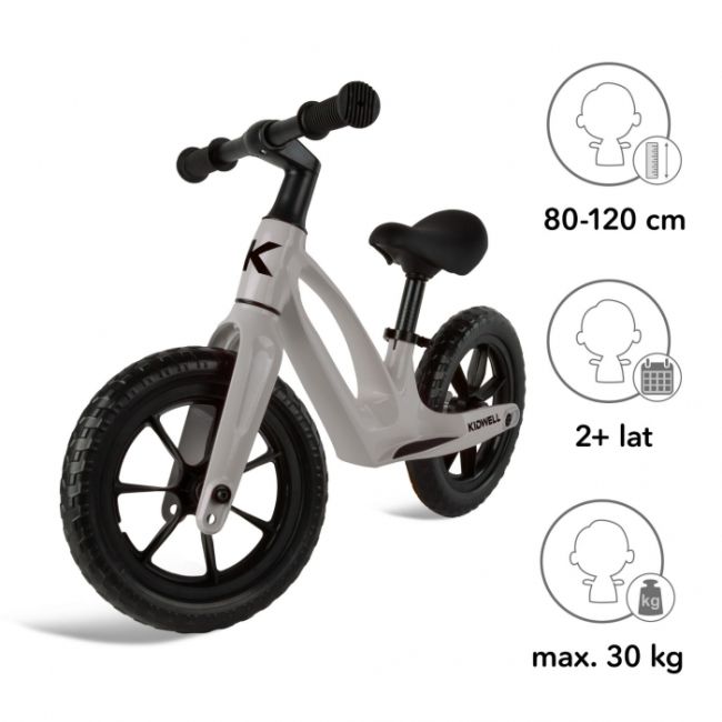 Bicicleta fara pedale, cadru magneziu, roti eva, kidwell vito - gri edeedirobivit03a0