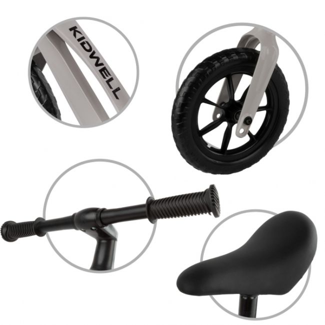 Bicicleta fara pedale, cadru magneziu, roti eva, kidwell vito - gri edeedirobivit03a0