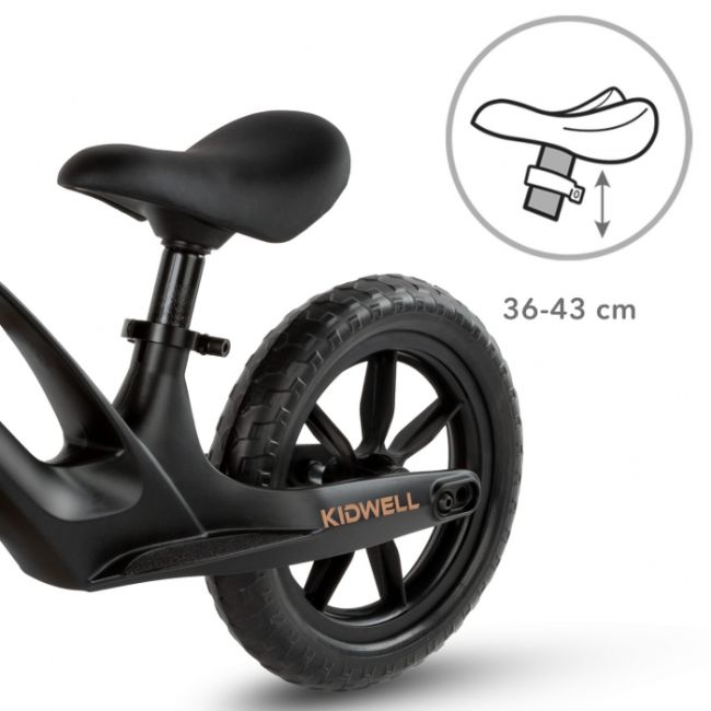 Bicicleta fara pedale, cadru magneziu, roti eva, kidwell vito - negru edeedirobivit02a0