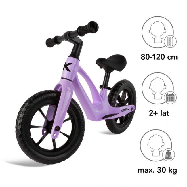 Bicicleta fara pedale, cadru magneziu, roti eva, kidwell vito - violet edeedirobivit01a0
