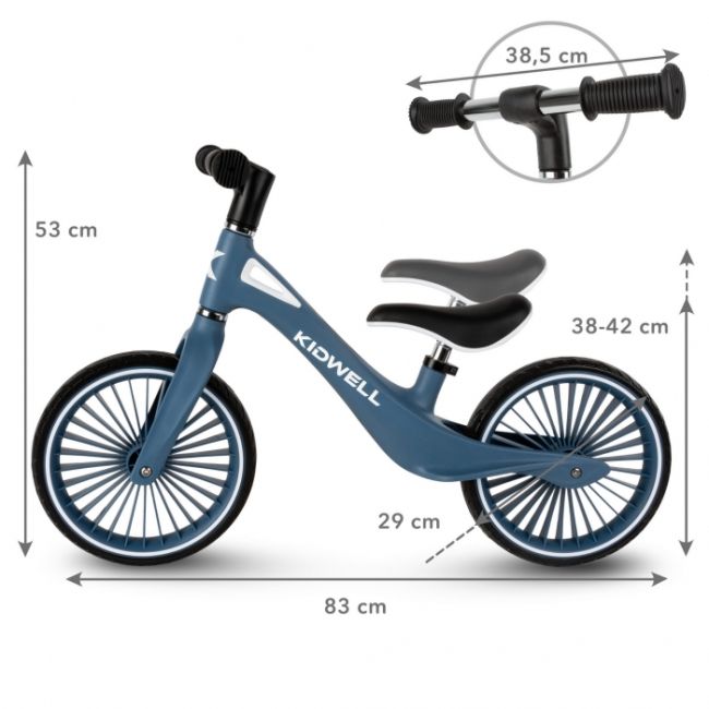 Bicicleta fara pedale, cadru nailon, roti pu, kidwell nix - bleumarin edeedirobinix03a0