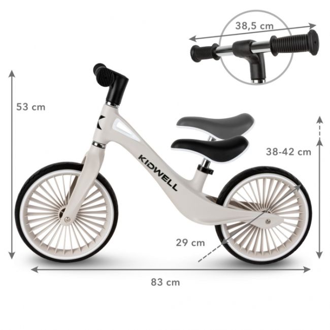 Bicicleta fara pedale, cadru nailon, roti pu, kidwell nix - gri edeedirobinix04a0