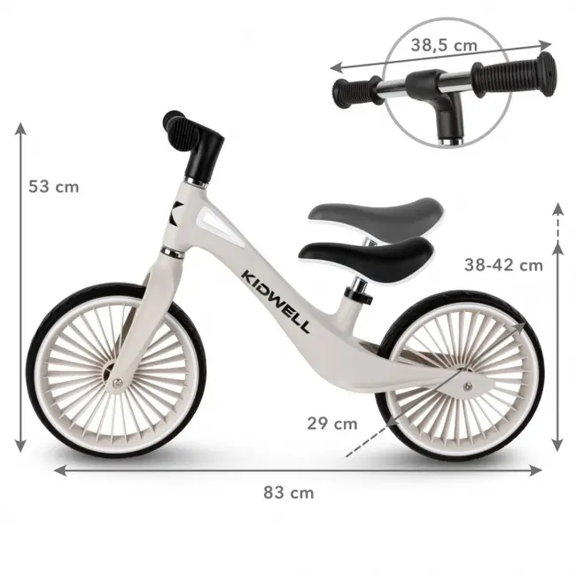 Bicicleta fara pedale, cadru nailon, roti pu, kidwell nix - gri edeedirobinix04a0