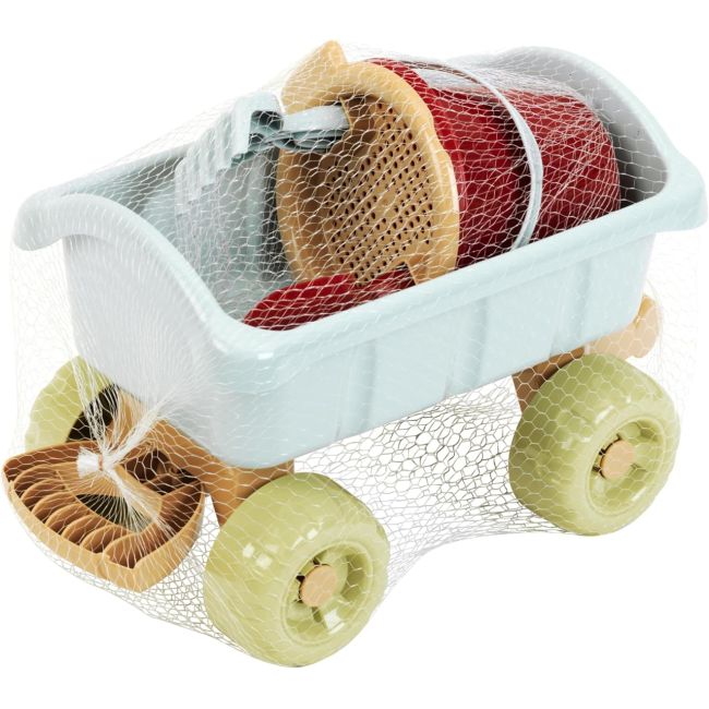 Carucior cu maner si set galetica - plastic reciclat tk7687