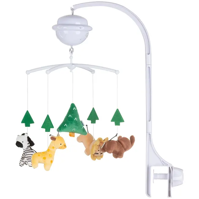 Carusel muzical pentru patut cu proiector chipolino jungle hubmild02303jun