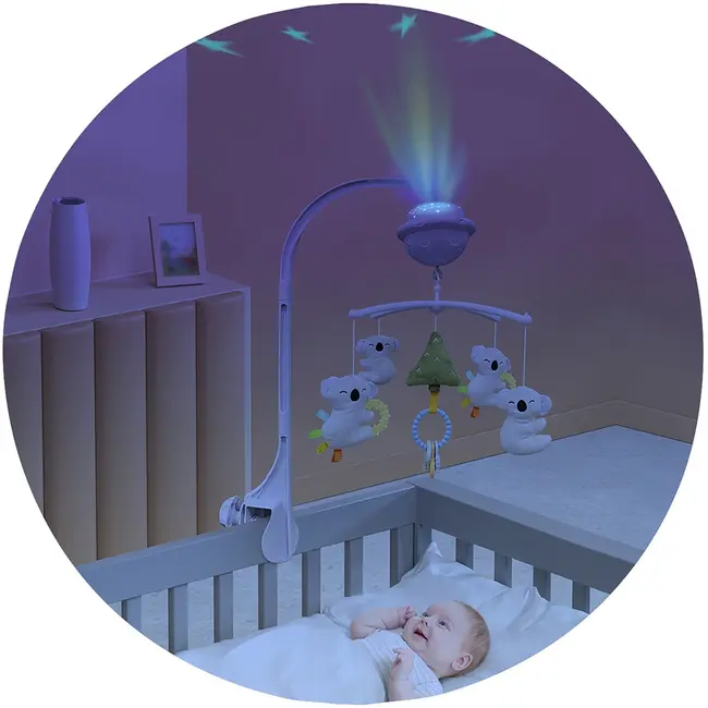 Carusel muzical pentru patut cu proiector chipolino koala hubmild02302koa