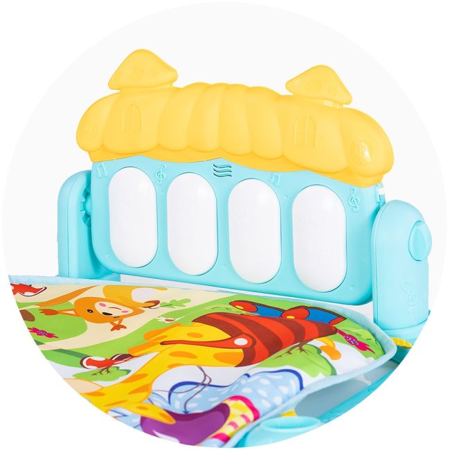 Covoras de joaca cu pian chipolino zoo party blue hubpgrzp02301bl